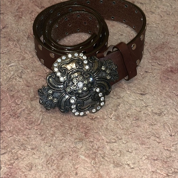 Rock Stud Leather Italian Belt